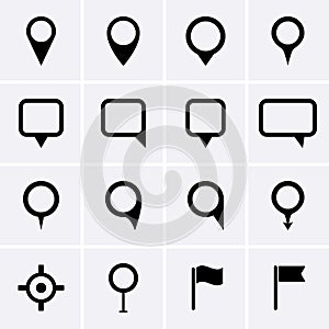 Map pointer icons set