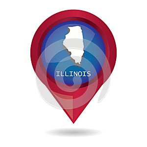 Map pointer with illinois state. Vector illustration decorative design