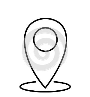 Map pointer line icon gps sign web and mobile app vector isolated on white