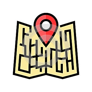map pointer location color icon vector illustration