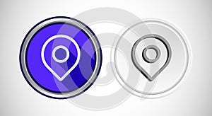 Map Pointer Location Icon Button Set Design Illustration