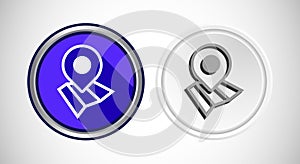 Map Pointer Location Icon Button Set Design Illustration