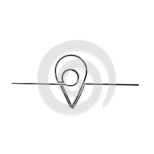 Map pointer location icon handdrawn doodle