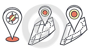 Map Pointer and Location Pins, Navigation and GPS Icons, vector design Generative AI