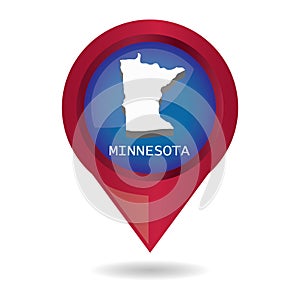 Map pointer with minnesota state. Vector illustration decorative design