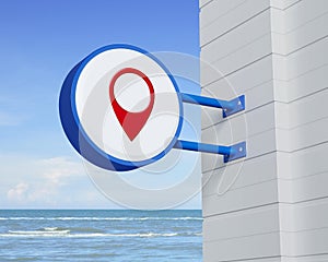 Map pointer navigation concept, 3D rendering