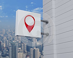 Map pointer navigation concept, 3D rendering