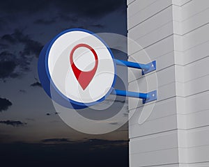 Map pointer navigation concept, 3D rendering