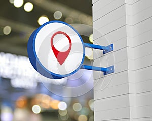 Map pointer navigation concept, 3D rendering