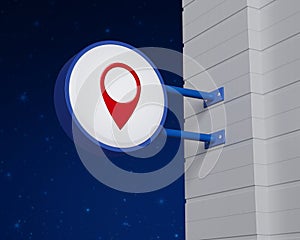 Map pointer navigation concept, 3D rendering