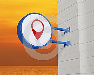 Map pointer navigation concept, 3D rendering