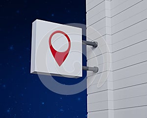 Map pointer navigation concept, 3D rendering