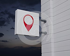 Map pointer navigation concept, 3D rendering