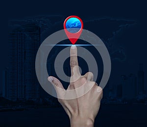 Map pointer navigation concept, Elements of this image furnished by NASA