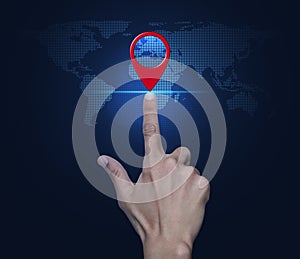 Map pointer navigation concept, Elements of this image furnished by NASA