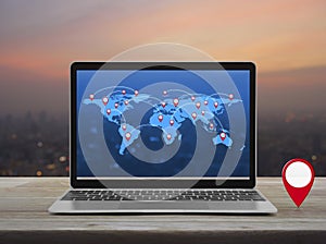 Map pointer navigation concept, Elements of this image furnished by NASA