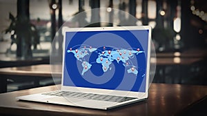 Map pointer navigation online concept, Elements of this image furnished by NASA, Generative AI