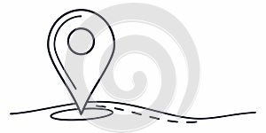 Map Pointer Navigation Pin Route Vector, vector design Generative AI