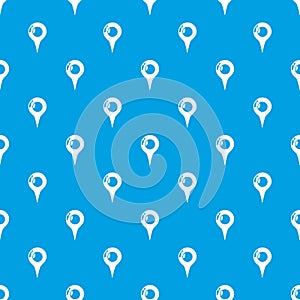 Map pointer pattern seamless blue