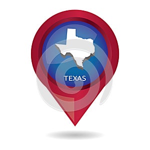 Map pointer with texas state. Vector illustration decorative design