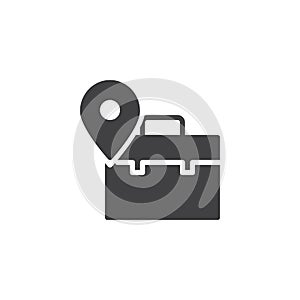 Map pointer with Tool box vector icon