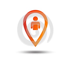 Map pointer user sign icon. Marker symbol.