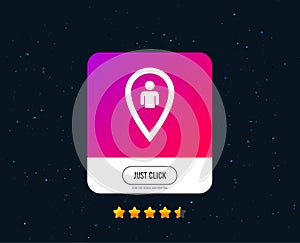 Map pointer user sign icon. Marker symbol. Vector