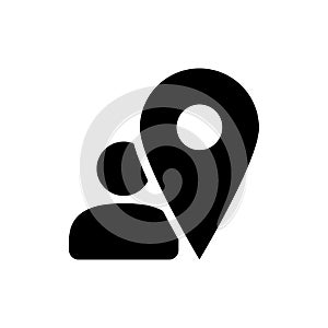 Map pointer user sign icon. One of set web icons