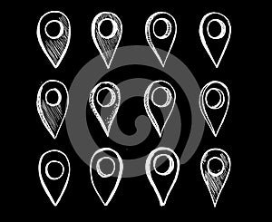 Map pointer vector hand drawn illustration. photo