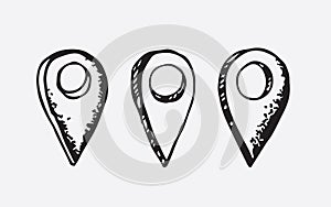 Map pointer vector hand drawn illustration photo