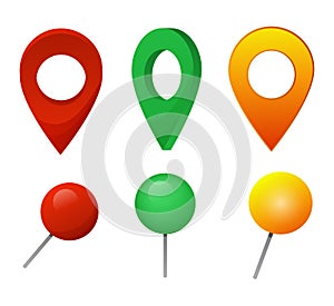 Map pointer vector location pin marker sign navigation icon colorful place point design illustration set of arrowheaded