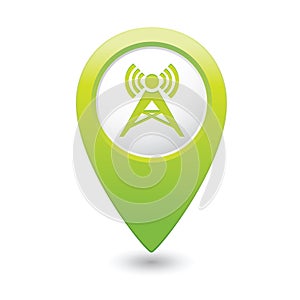 Map pointer with wireless icon