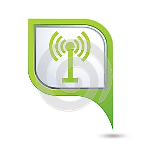 Map pointer with wireless icon. Vector illustration