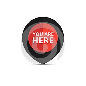 Map pointer with your location sign. You are here sign. Vector i