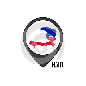 Map pointers with contry Haiti. Haiti flag. Stock vector illustration isolated on white background