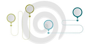 Map pointers icon set. Location icons or geolocations. Vector design element set. Pointer icon pin on the map with space