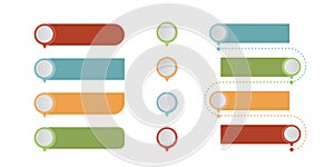 Map pointers icon set. Location icons or geolocations. Vector design element set. Pointer icon pin on the map with space
