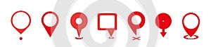 Map pointers icon set. Location pin collection. Map pointer GPS location. Pointer icon pin on the map to show the location.