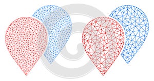 Map Pointers Icon - Vector Polygonal Mesh