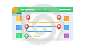 Map with Pointers, Location and Navigation System, vector design Generative AI