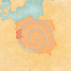 Map of Poland - Lubusz