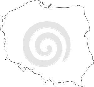 Map of Poland in white