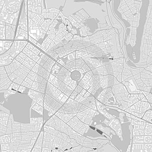 Map of Poltava city, Ukraine. Urban black and white poster. Road map with metropolitan city area view