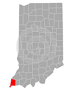 Map of Posey in Indiana