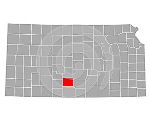 Map of Pratt in Kansas photo