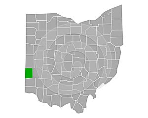 Map of Preble in Ohio
