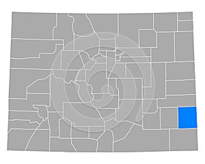 Map of Prowers in Colorado