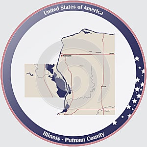 Map of Putnam County in Illinois