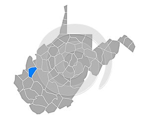 Map of Putnam in West Virginia