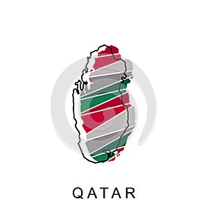 map of Qatar, illustration design template, suitable for your company